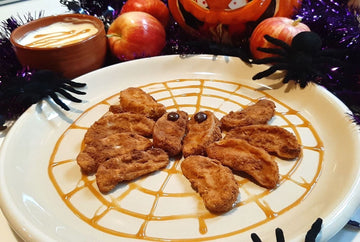 Apple Cinnamon Fritters with Caramel Cream Cheese Dip