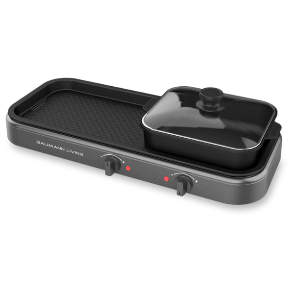 2-in-1 Tabletop Griddle and Hot Pot