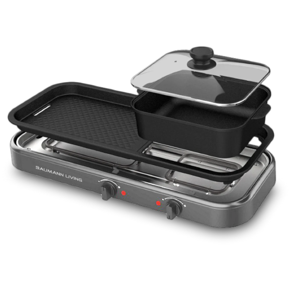 2-in-1 Tabletop Griddle and Hot Pot
