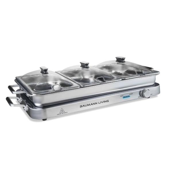 3-in-1 Triple Buffet Server and Warmer