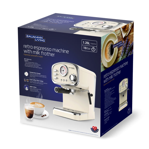 Retro Espresso Machine with Milk Frother